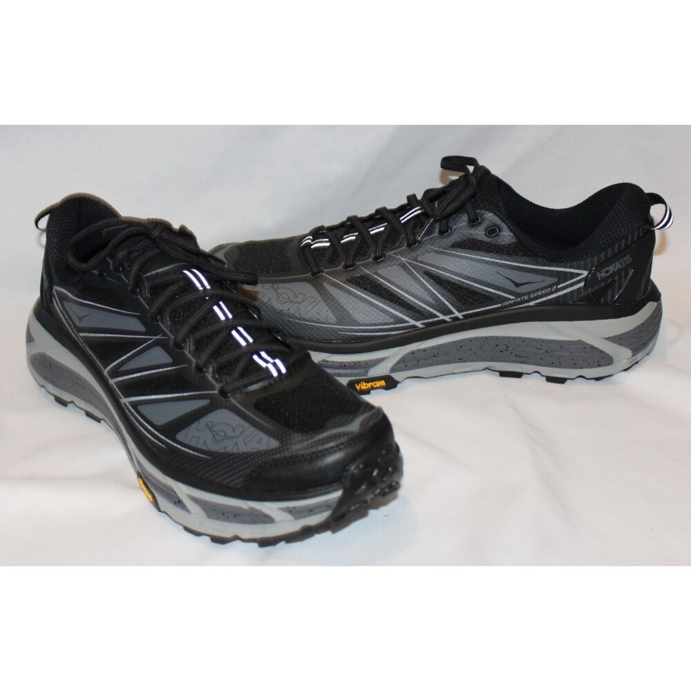 Men's Hoka One U Mafate Speed 2‎ Black Trail Running Sneakers NIB $170 - Picture 4 of 7